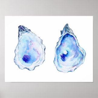 Duas conchas de ostras com Impressão de pérolas