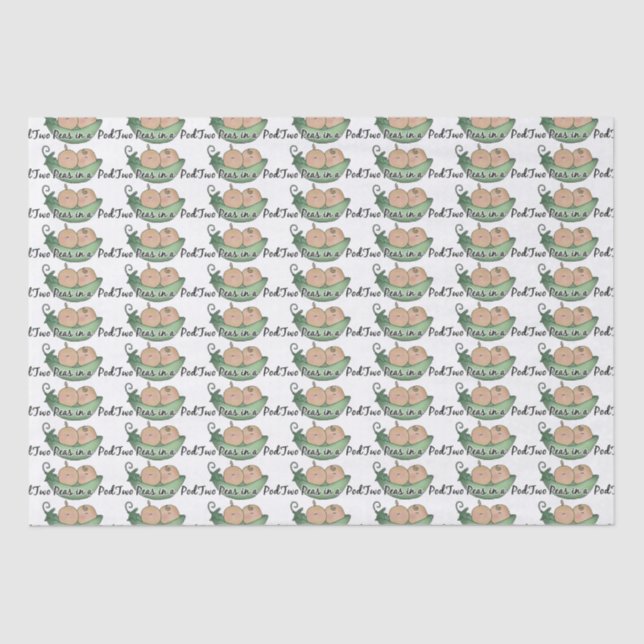 Duas ervilhas num papel de chá de fraldas (Frente )