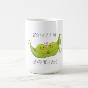 Duas ervilhas numa caneca de café