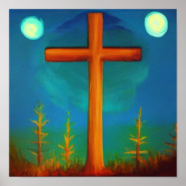 Duas Escolhas Cruzadas em um Jardim à Noite Poster