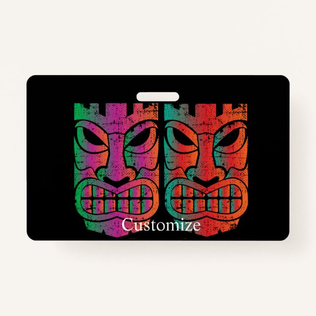 Duas esculturas de Tiki - Crachá Thunder_Cove (Frente)