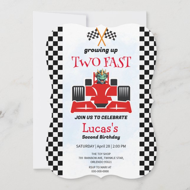 Duas Festas de segundo aniversário de Carro Rápido (Frente)