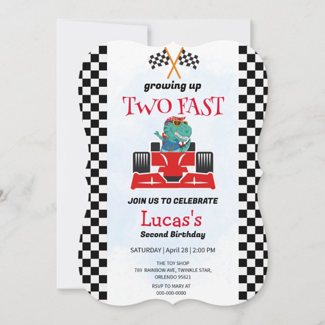 Duas Festas de segundo aniversário de Carro Rápido (Frente)