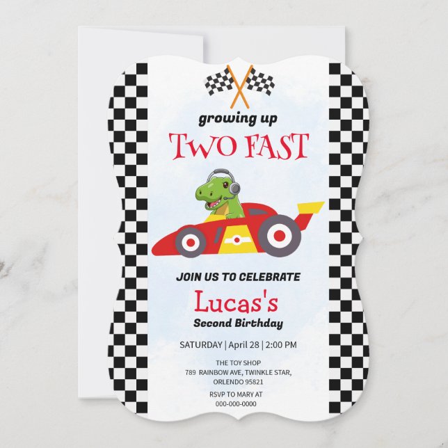 Duas Festas de segundo aniversário de Carro Rápido (Frente)