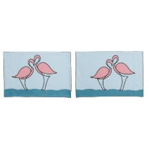 Duas Flamingas Rosa na Água