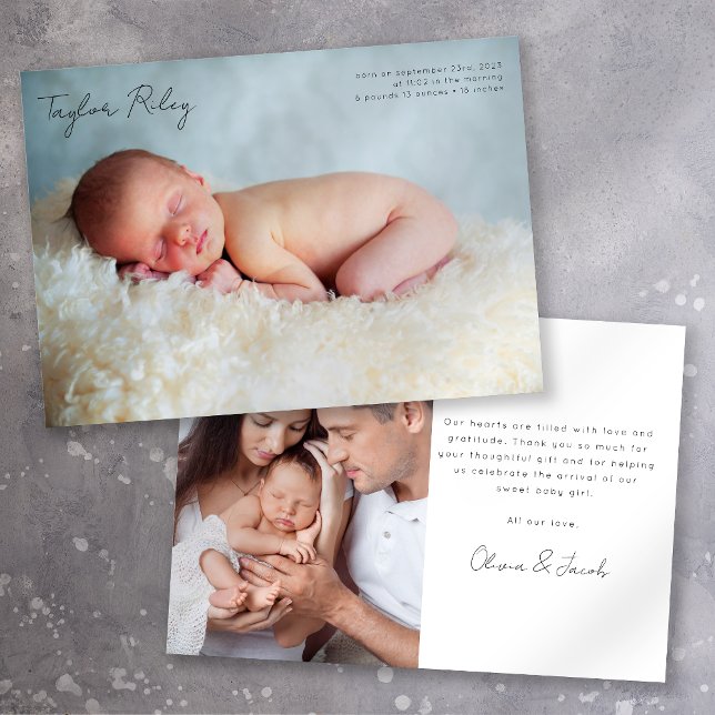 Duas Fotografias Obrigado Anúncio De Bebê (Criador carregado)