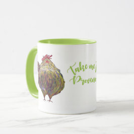 Duas galinhas gordas na caneca da boina