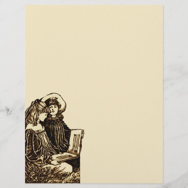 Duas Garotas Vintage Lendo (Frente)