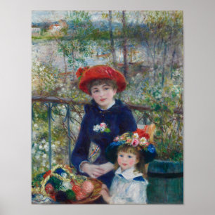 Duas Irmãs no Terraço por Renoir Impressão