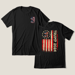 Duas Laterais 45 47 Trump 2024 Bandeira Americana 
