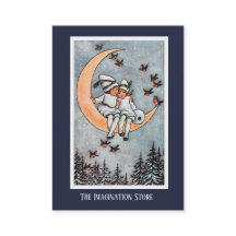 Duas meninas no cartão de visita imaginativo da