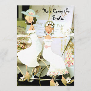 Duas noivas que Wedding o convite