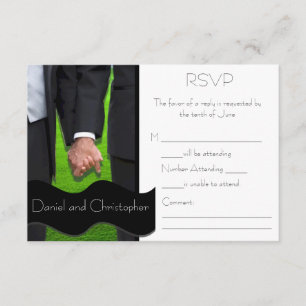 Duas placas RSVP de Casamento de Gay Personalizado