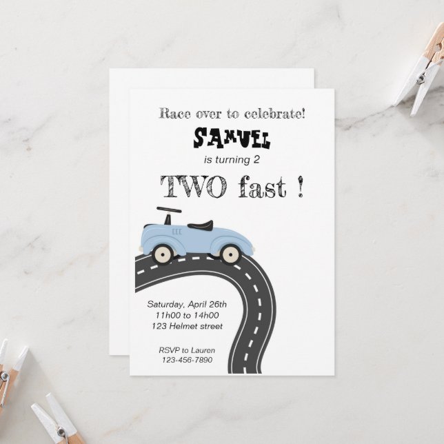Duas ruas de aniversário rápido, convites para mod (Frente/Verso In Situ)