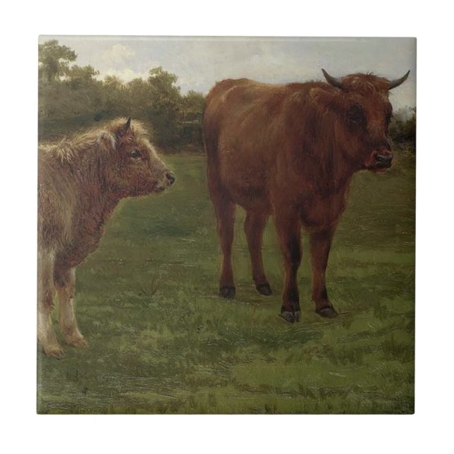 Duas vacas em campo (por Rosa Bonheur) (Frente)