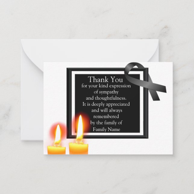 Duas Velas Após O Funeral Obrigado Cartões (Frente)