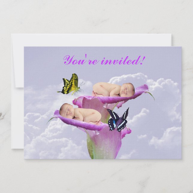 Duas vezes a alegria com o convite para chá de gêm (Frente)