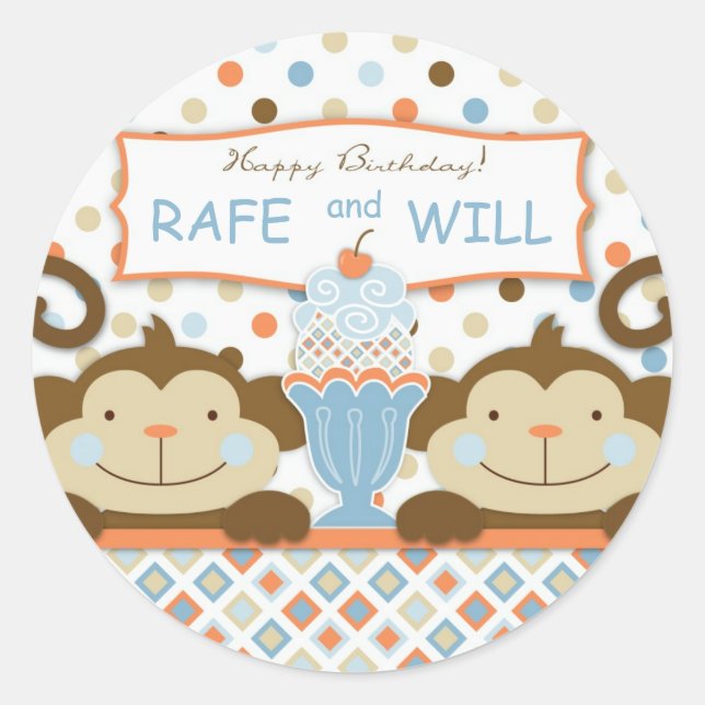 Duas vezes o adesivo dos meninos divertidos (Frente)