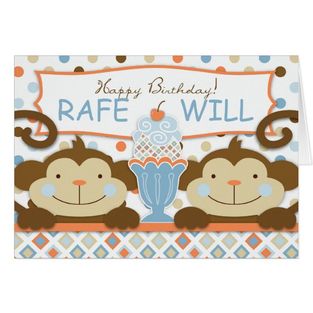 Duas vezes o cartão dos MENINOS do divertimento (Frente Horizontal)