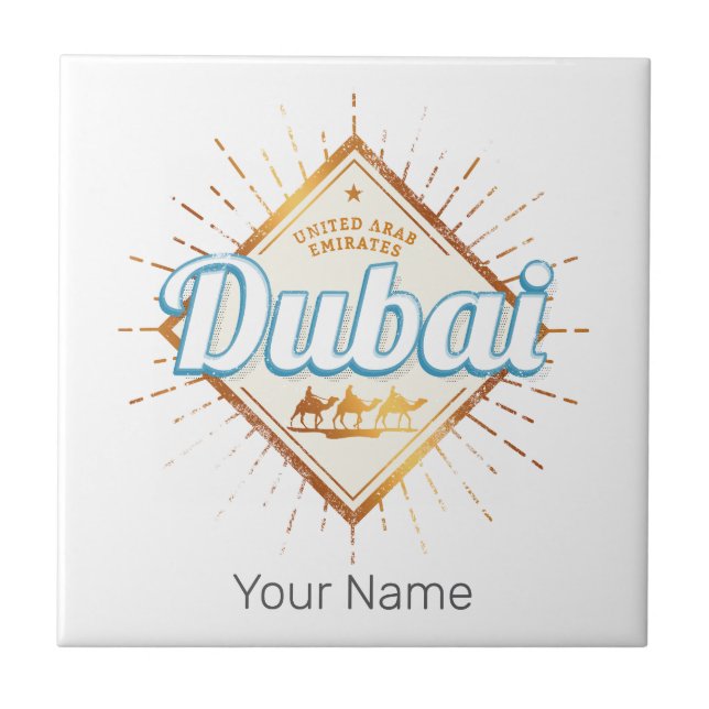 Dubai Emirados Árabes Unidos Vintage EAU Souvenir (Frente)