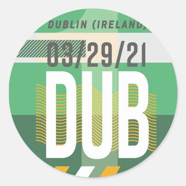 Dublin - Adesivo Redondo Travel Tag (Frente)