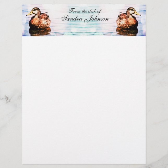 Duck Beauty Letterhead (Frente)