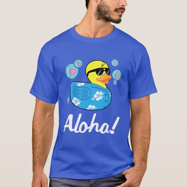 Ducky de borracha na camisa havaiana Aloha (Frente)