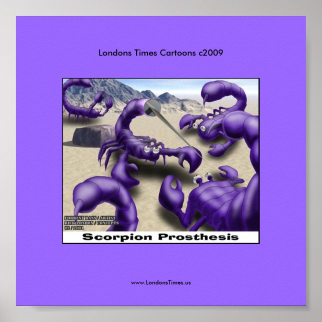 Dueling Scorpions Posters de Cartoons Engraçados (Frente)