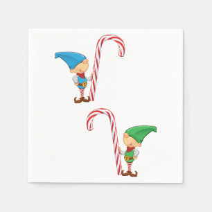 Duendes com os guardanapo de papel de bastões de