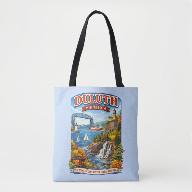 Duluth, Minnesota Souvenir Tote Bag, North Shore (Frente)