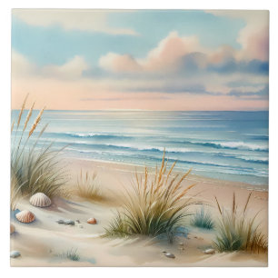 Dunas Costeiras Pastel Aquarela