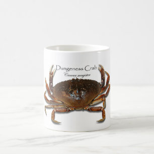 Dungeness real, caranguejo 3D, caneca do branco do