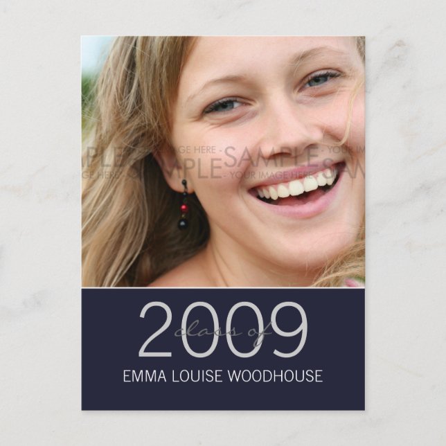 "Duo" Convite para Graduação Azul Meia-Noite (Frente)