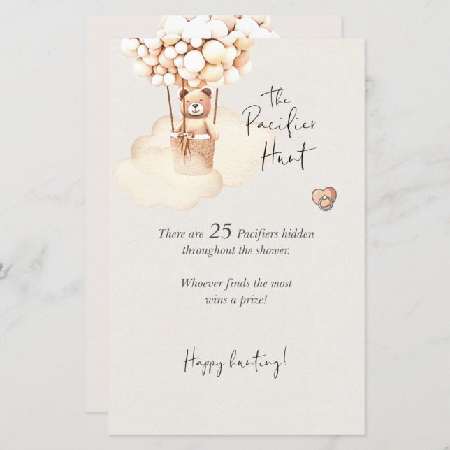 Dupla de Pacificador do Jogo do Chá de fraldas do  (Frente/Verso)