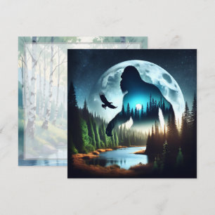 Dupla exposição Pé-Grande, Águia e Lua cheia