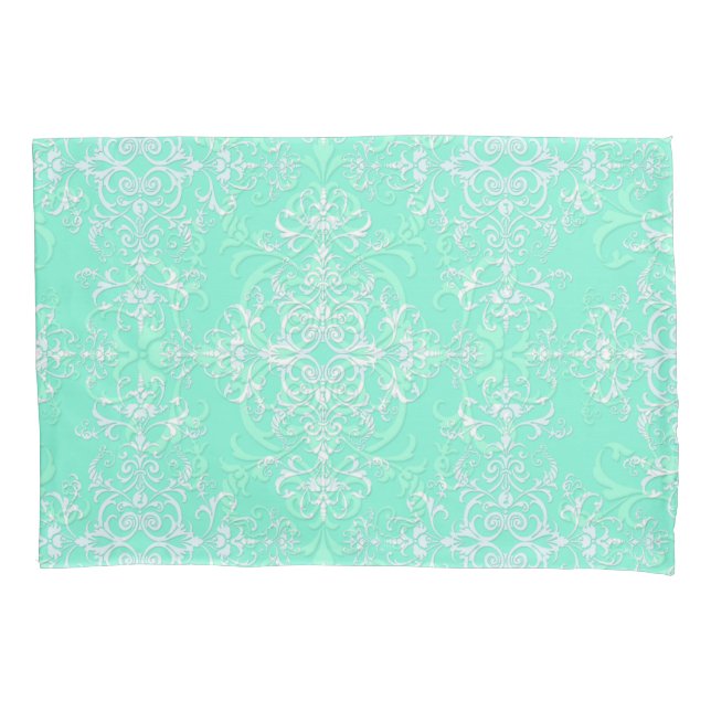 Duplo Damasco Verde Menta Pálido (Frente-Esquerda)