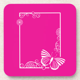 Duro de borboleta branca bonito Porta copos plásti