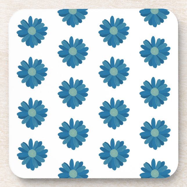 Duro de flores azuis porta copos de plástico (Frente)