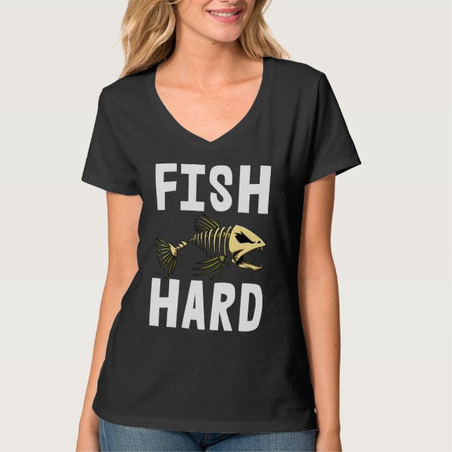 Duro De Peixe Teto Esqueleto Peixe Camisetas Óssea (Frente)