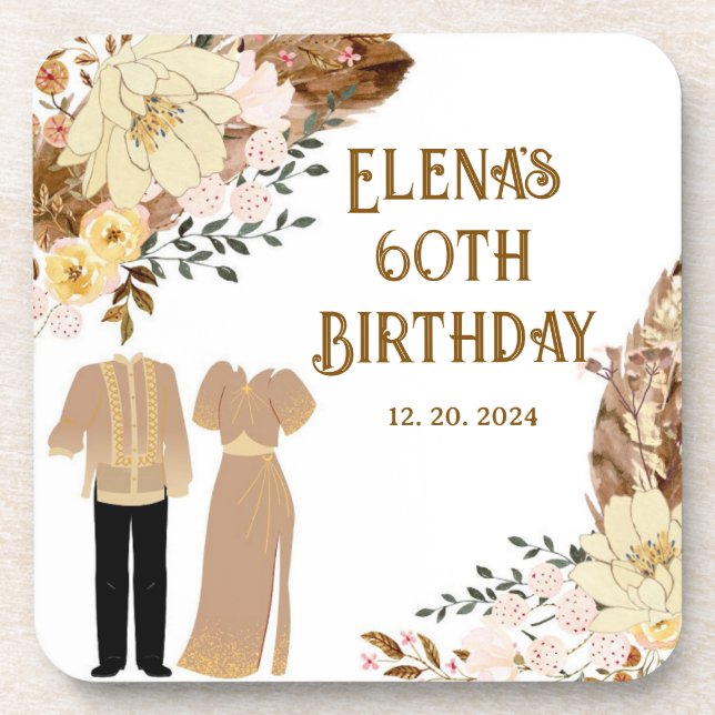 Duro de plástico Filipiniana Theme porta copos (Frente)