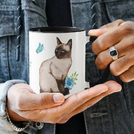 Duro de trabalho para minha caneca de gato siamesa