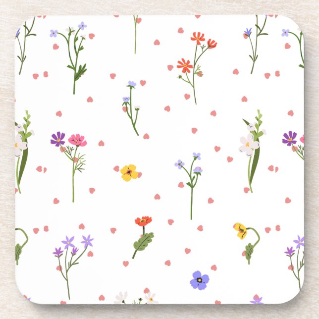 Duro Flor Porta copos Plástico Quadrado (Frente)