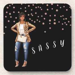 Duro Sassado Plástico Lady Black Dotink Porta copo