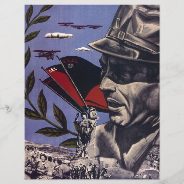 Durruti guerra civil espanhola cartaz original 193 (Frente)