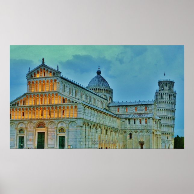 Dusk Settles sobre a Piazza dei Miracoli, Poster (Frente)