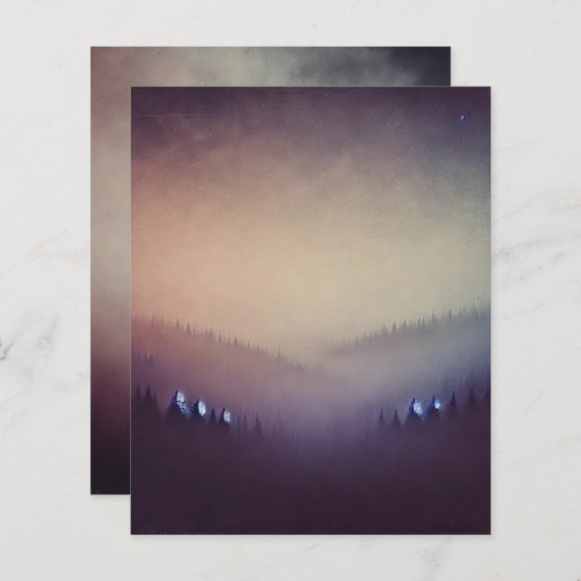 Dusky Mauve Morning Autumre Scrapbook Paper (Frente/Verso)