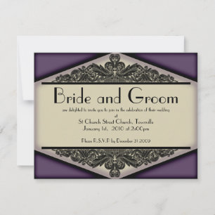 Dusky Purple Vintage, convite de casamento