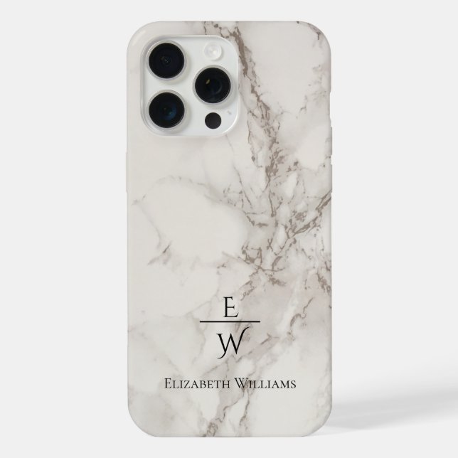 Dusty black and white marble glitter personalized  (Verso)