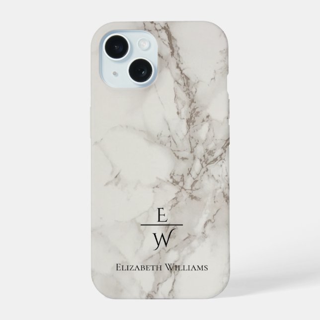 Dusty black and white marble glitter personalized  (Verso)