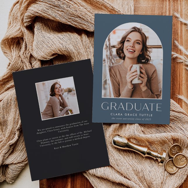 Dusty Blue | Anúncio de Graduação de Foto em Arco  (Criador carregado)